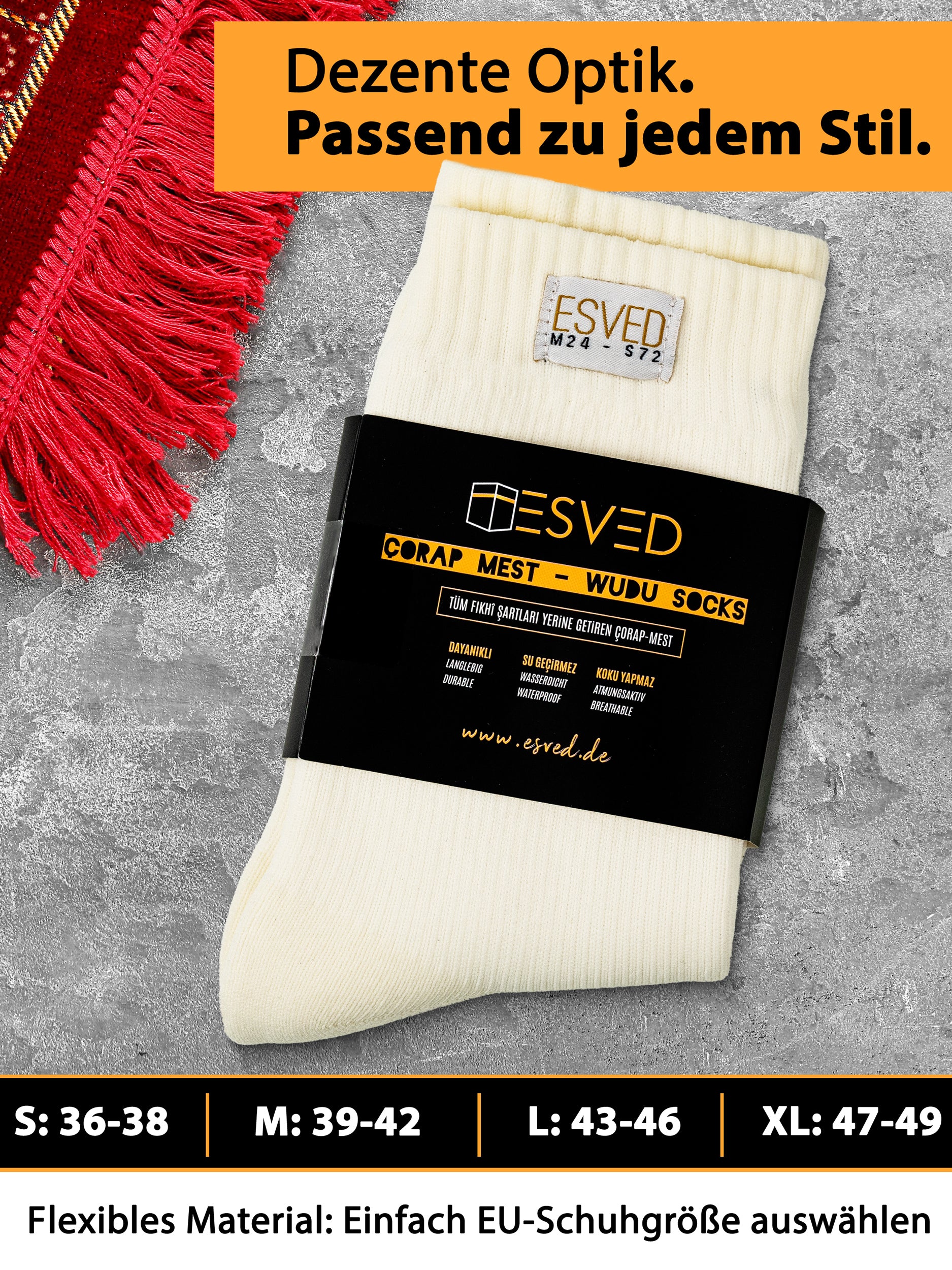 Wasserdichte Mest Socken atmungsaktiv – Wudu Socks Abdest – ESVED