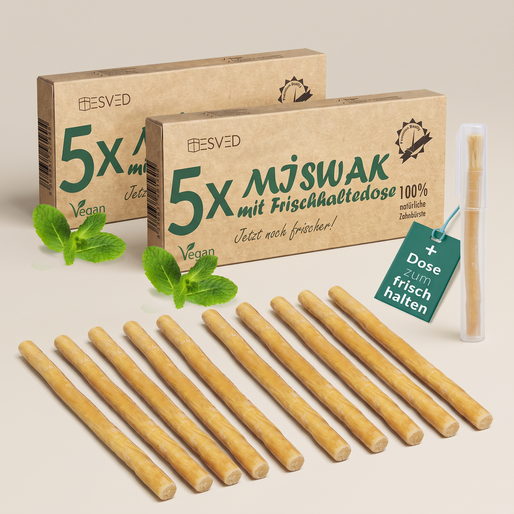 ESVED Misvak 5'li Set Saklama Kutulu - Doğal Diş Fırçası