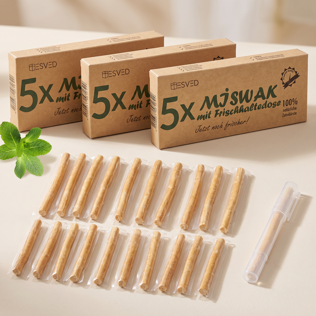 ESVED Misvak 5'li Set Saklama Kutulu - Doğal Diş Fırçası