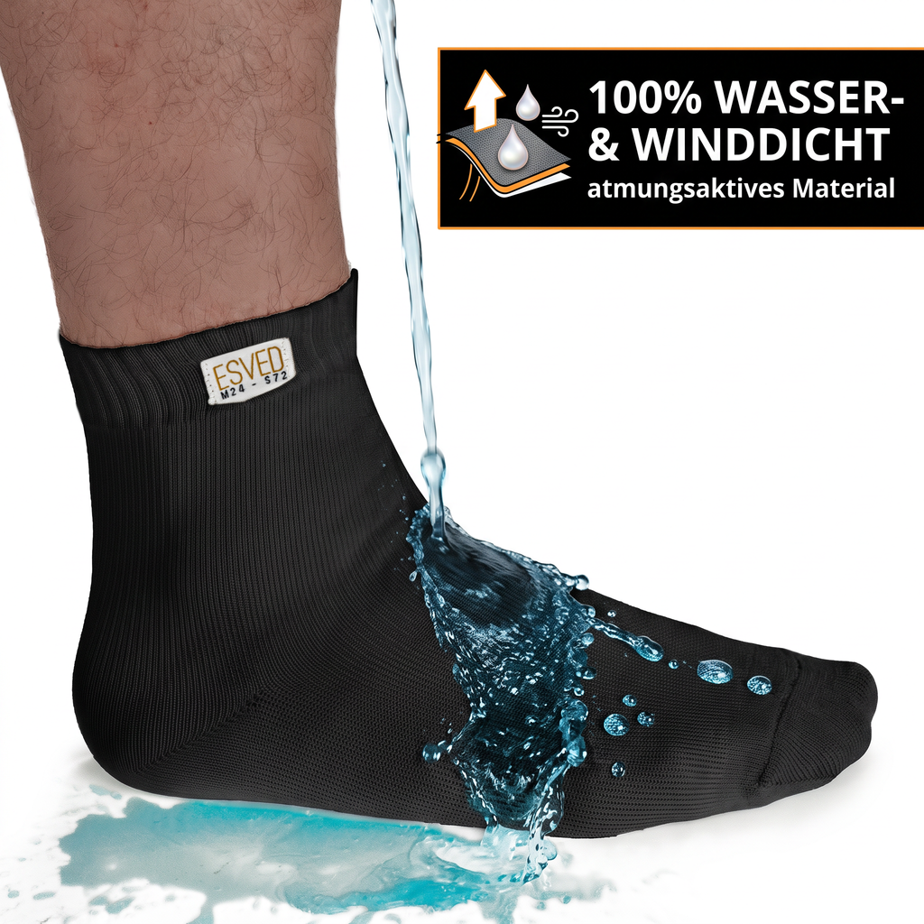 Wasserdichte Mest Socken Slim Schwarz – atmungsaktiv – ESVED